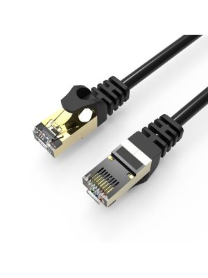 GlobalTone  Cat 7 Câble Ethernet S/FTP 25pi Noir, 600MHz, 10Gbps
