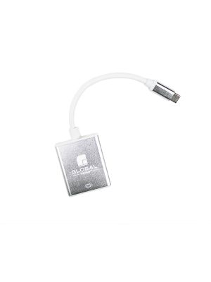 Globaltone USB- Type C, Male a VGA , Adapteur Femelle , Argent, 15cm