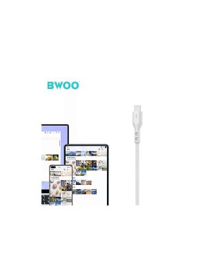 BWOO  BO-X172L Câbles De Données USB, Lightning, Blanc, TPE, 1.0m, 5V 3A