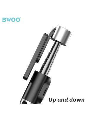 BWOO BO-ZP12 SELFIE STICK, stainless steel + ABS,: black, white, 31.7*41.6*185mmExpanded height: 950mm, Remote control: Bluetooth connection (Bluetooth 4.0)Battery: CR1620 removable, weight: 136g, Chuck range: 65-90mm, Suitable for: 4.7-6.5 inch mobile 