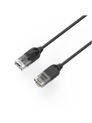 HP Câble réseau Ethernet mince Cat6 U/UTP, 250MHz, 1Gbps, RJ45, Noir, 1 mètre (DHC-CAT6-SLIM-01M)