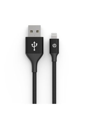 HP Câble USB A à Lightning, charge et synchronisation, Alliage d'aluminium, Noir, 1 mètre (DHC-MF100-1M)