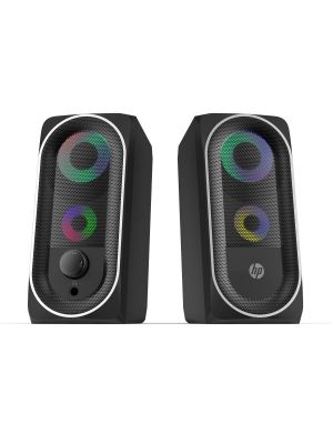 HP Haut-parleur stéréo 2.0 avec rétro-éclairage RGB, prise 3.5 mm pour audio (DHE-6001)