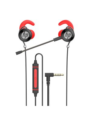 HP Écouteurs Stéréo intra-auriculaire avec contrôle du volume et micro, Rouge (DHE-7004-RED)