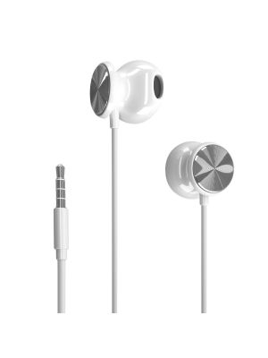 HP Écouteurs Stéréo intra-auriculaire avec contrôle du volume et micro, Blanc (DHH-1112-WHITE)