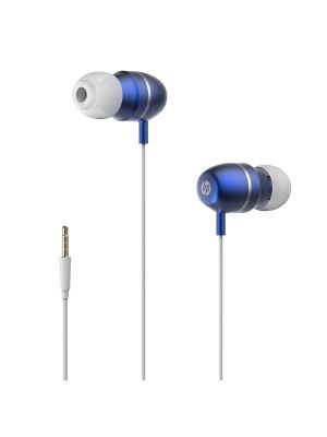 HP Écouteurs Stéréo intra-auriculaire avec contrôle du volume et micro, Bleu (DHH-3112-BLUE)