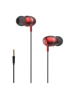HP Écouteurs Stéréo intra-auriculaire avec contrôle du volume et micro, Rouge (DHH-3112-RED)