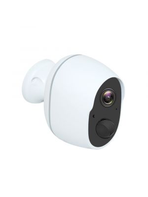 Caméra de sécurité WIFI intelligent alimentée par batterie, audio bidirectionnel, grand angle, HD 1080P, IP66 étanche, blanc