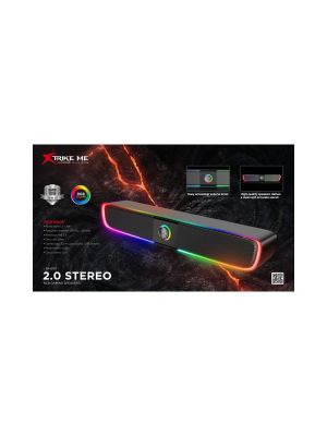 Xtrike Me  Haut-parleur stéréo 2.0 avec rétro-éclairage RGB SK-600, prise 3.5 mm (audio), USB (alimentation)