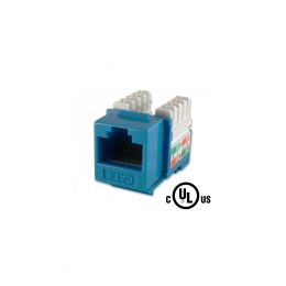 CAT.6 RJ45 keystone jack, 90 degree , 50u gold , 110 bleu, cULus certified